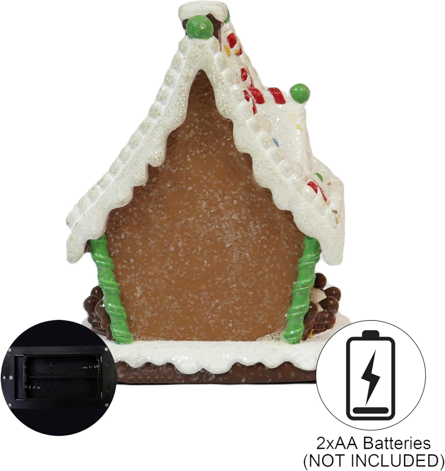Moments In Time Lighted Gingerbread House Ornament - Handcrafted LED Christmas Centerpiece 6.22”