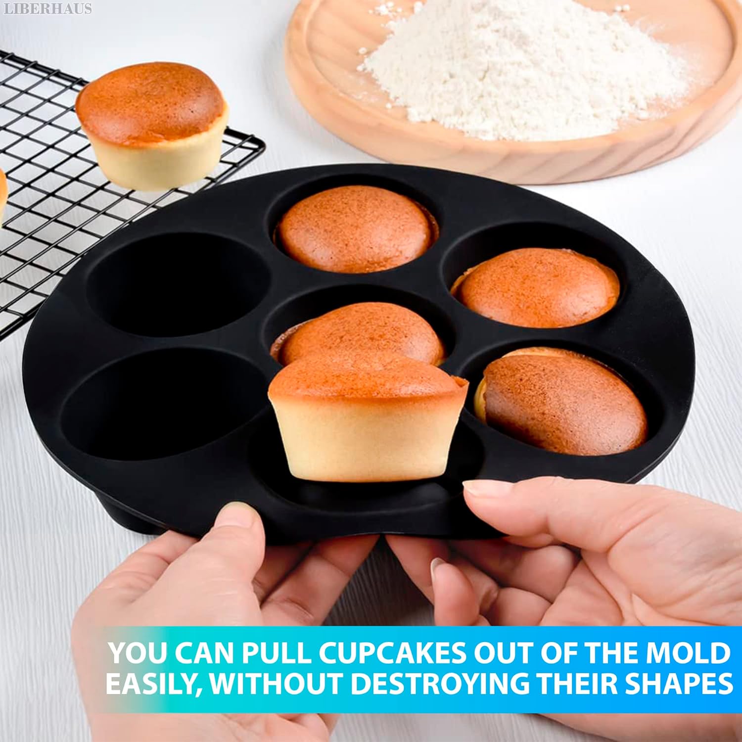 Skiennix Air Fryer Muffin Pan - 7-Cup Silicone Mold for Egg Bites | Heat Resistant & Nonstick