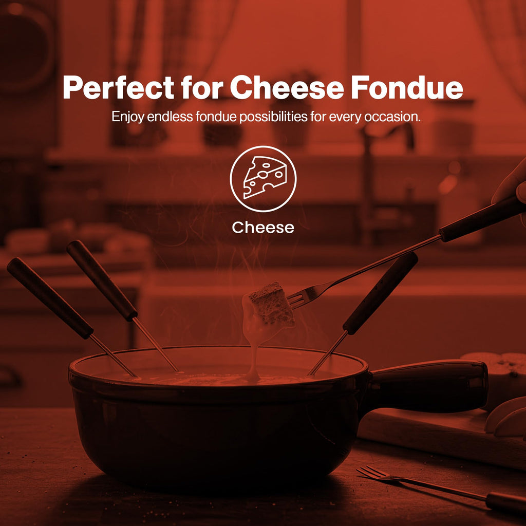 Swissmar Lugano Cast Iron Cheese Fondue Pot Replacement, 2 QT / 2 L – Compatible with Swissmar Lugano Fondue Sets – Ideal for Melting Cheese, Chocolate, & Caramel – Metallic Black