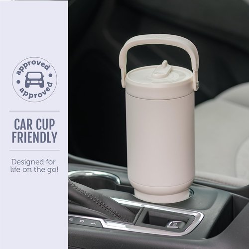 Ello Oasis Go+ 26oz Tumbler with Top Handle and Retracting Straw | Reusable Insulated Stainless Steel Cup, 100% Leakproof Water Bottle, 24 Hours Cold, Cup Holder Friendly For Travel | Rose Navy