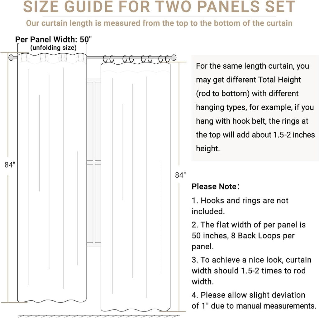Skiennix 100% Blackout Linen Curtains - Thermal Insulated Drapes, 50" W x 120" L, Oatmeal | 2 Panels Set