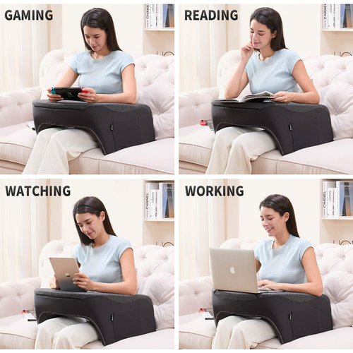 cooloo8 Reading Pillow, Lap Desk, Laptop Pillow for Lap, Large Gaming Pillow for Reading, Working, Gaming or Sitting in Bed Floor Couch(Dark Grey)
