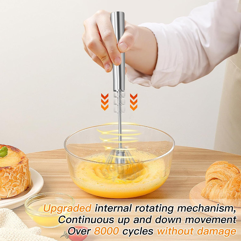Qukaka Hand Mixer - Stainless Steel Egg Beater & Whisking Tool | 12-Inch Easy Whisk for Cooking