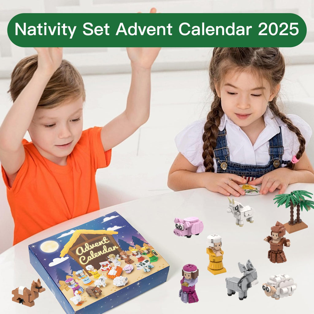 Nativity Advent Calendar 2025 Build Blocks Jesus Christmas Advent Scene Gifts Individual Packaging
