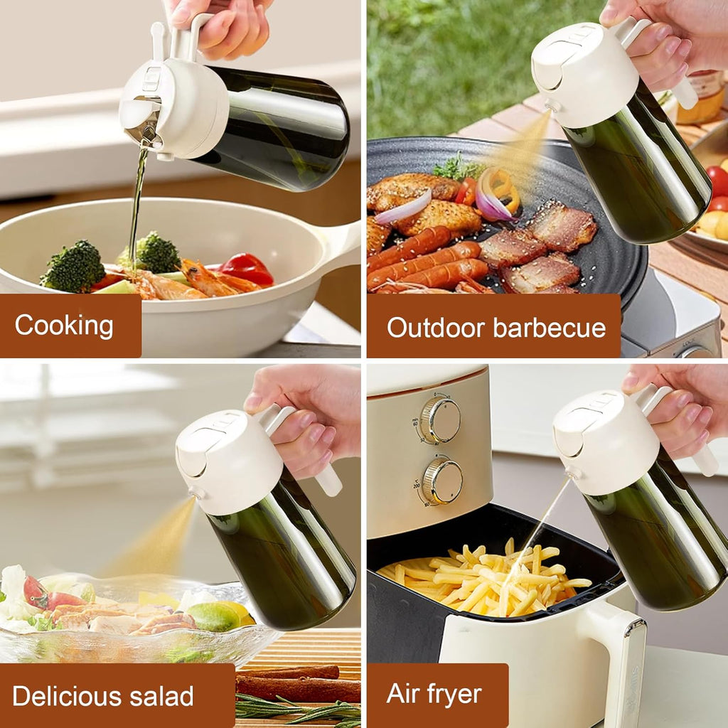 YARRAMATE Light-Blocking Dark Oil Sprayer - 16oz Olive Oil Dispenser Bottle | Premium Food-Grade Glass