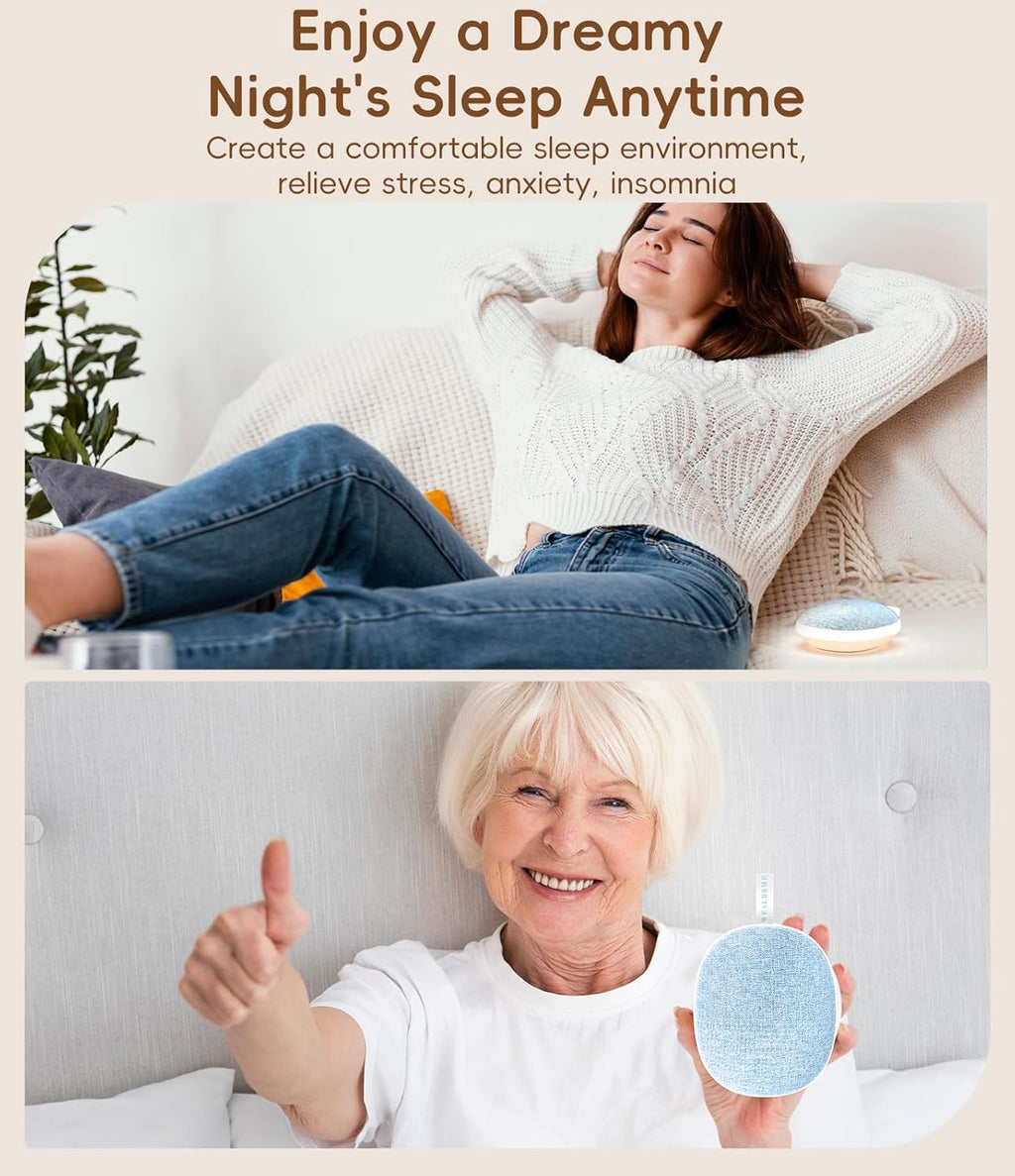 Skiennix Portable White Noise Machine - Bluetooth Speaker & Rechargeable Baby Sleep Soother | 6 Soothing Sounds, Blue