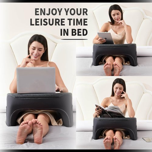 cooloo8 Reading Pillow, Lap Desk, Laptop Pillow for Lap, Large Gaming Pillow for Reading, Working, Gaming or Sitting in Bed Floor Couch(Dark Grey)