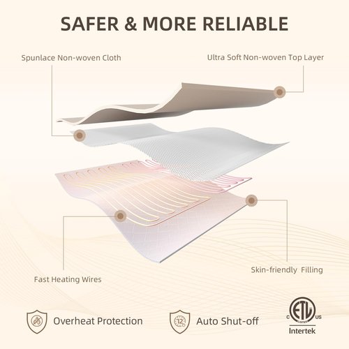 Bwarm Electric Heated Mattress Pad Cal King Size 72" x 84", Bed Warmer, 9 Heat Settings, 1-12 Hours Auto Off, Deep Pocket, Fast Heating, Machine Washable, Soft and Cozy
