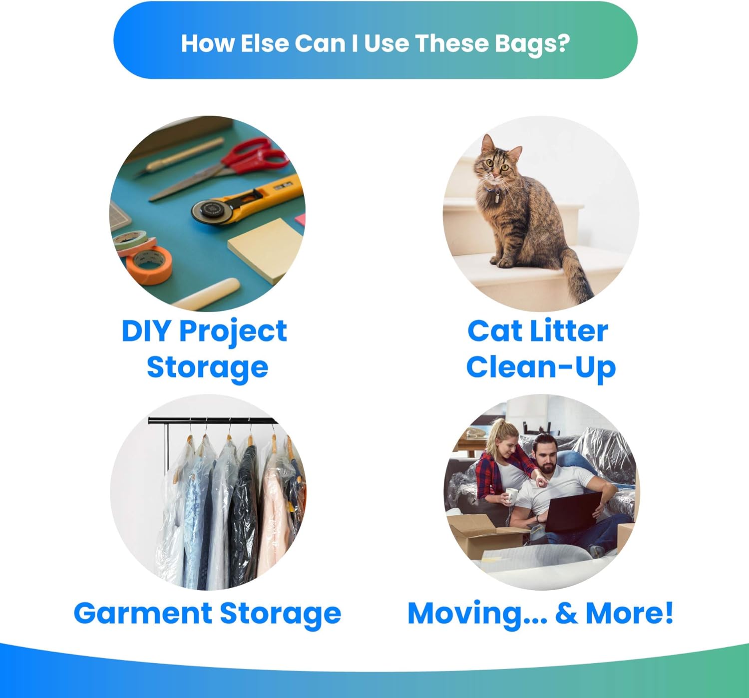 Reli. 6-10 Gallon Trash Bags - 300 Clear Garbage Bags for Strong Bathroom Use