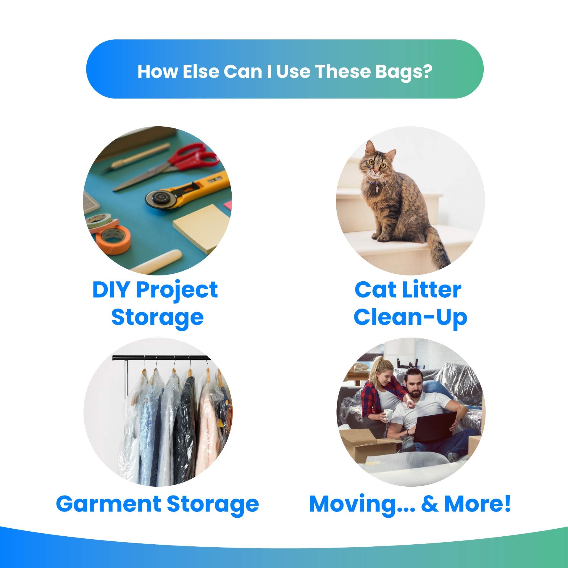 Reli. 1-2 Gallon Trash Bags | 2000 Bags | Clear | Bathroom | Strong | Garbage