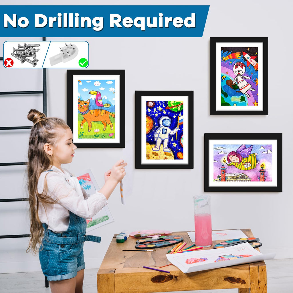 TolleSonne 8 Pack Kids Artwork Frames Changeable, 8.5x11in Kids Art Frames Front Opening, Children Art Projects Kids Art Frames Picture Frames for Kids Drawing, Crafts and Photos, Holds 130 Pcs
