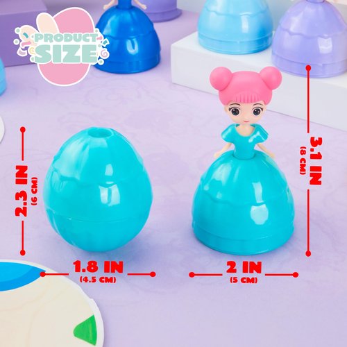 JOYIN 12 Pcs Prefilled Easter Egg Princesses Toys, Surprise Egg Shell Reveals Princess Doll, Easter Eggs for Easter Eggs Hunt, Easter Basket Stuffers, Party Favor, Classroom Prize Supplies