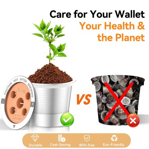 CAPMESSO Reusable K Cups for Keurig: 2025 Updated My K Cup Stainless Steel Coffee Filter Refillable Coffee Pods for K Supreme/K Slim/k-Duo Gen 2/K-Brew Chill with Multistream Technology (2 Pack)