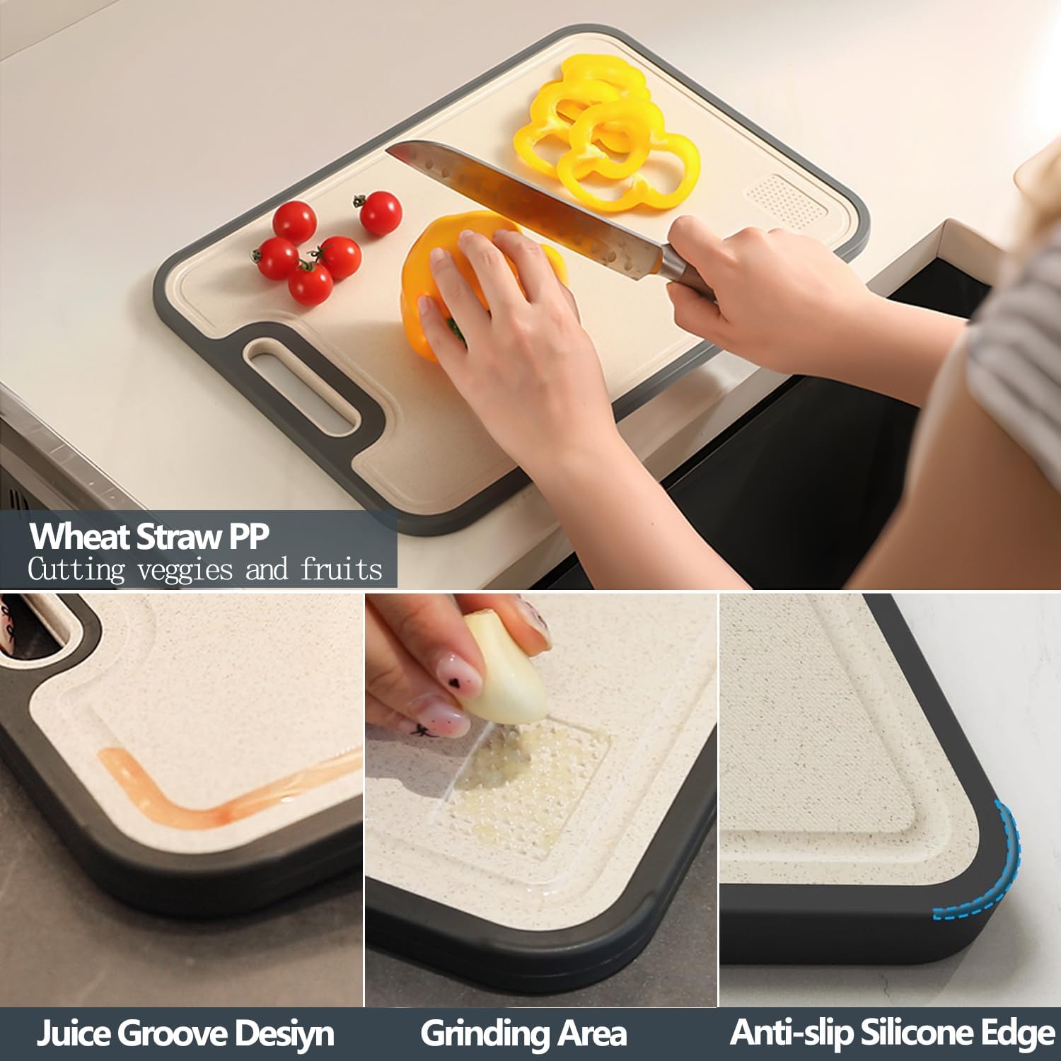 304 Stainless Steel Cutting Board by [Brand Name] - Non-Slip, Easy to Clean, Dishwasher Safe | 16 x 11 In