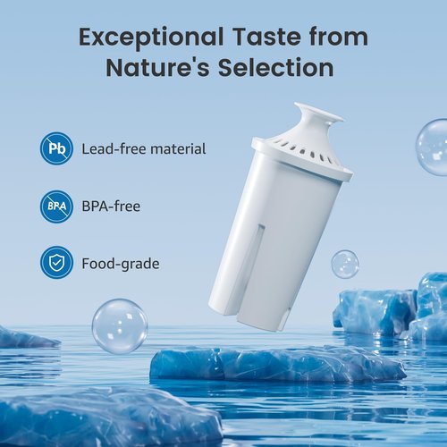 AQUA CREST Replacement for Brita® Water Filter, Pitchers and Dispensers, Classic OB03, Mavea® 107007, and More, NSF Certified Pitcher Water Filter, 8 Count