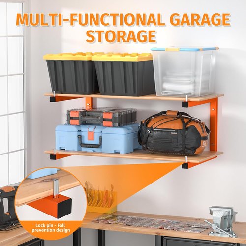 Lumber Storage Rack - 10-Tier Heavy-Duty Wall-Mounted Organizer | 2200 lb Capacity | Indoor/Outdoor Use