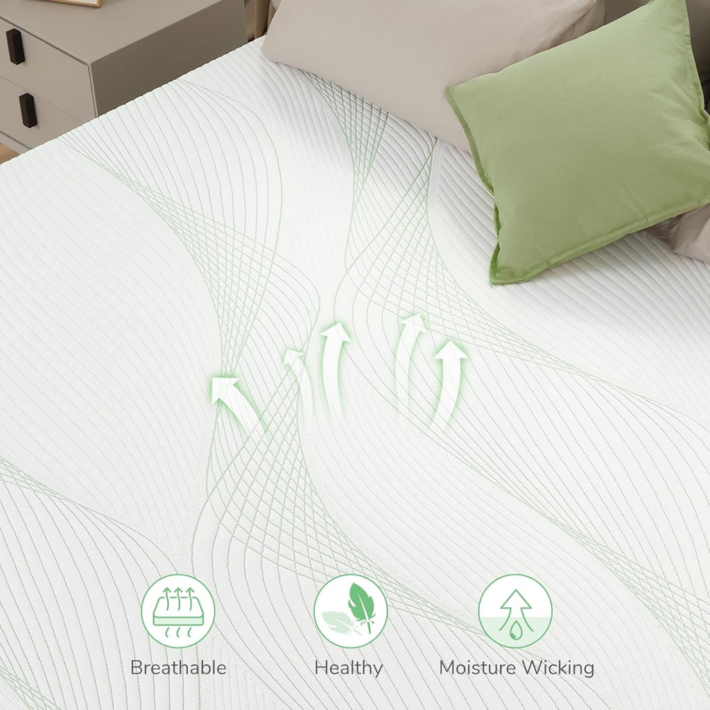Novilla King Size Mattress - 12 Inch Gel Memory Foam for Plush Comfort & Pressure Relief | CertiPUR-US Certified