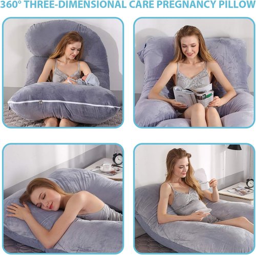 BATTOP Pregnancy Pillow - Full Body Maternity Support for Back, Hips, Legs & Belly | Removable Washable Cover