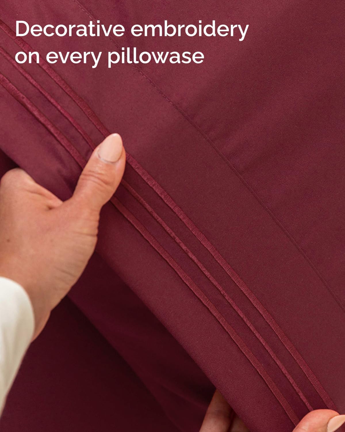 Skiennix Twin XL Sheet Set - Comfy, Breathable & Cooling Bedding - Deep Pocket, Soft, Wrinkle-Free - Burgundy