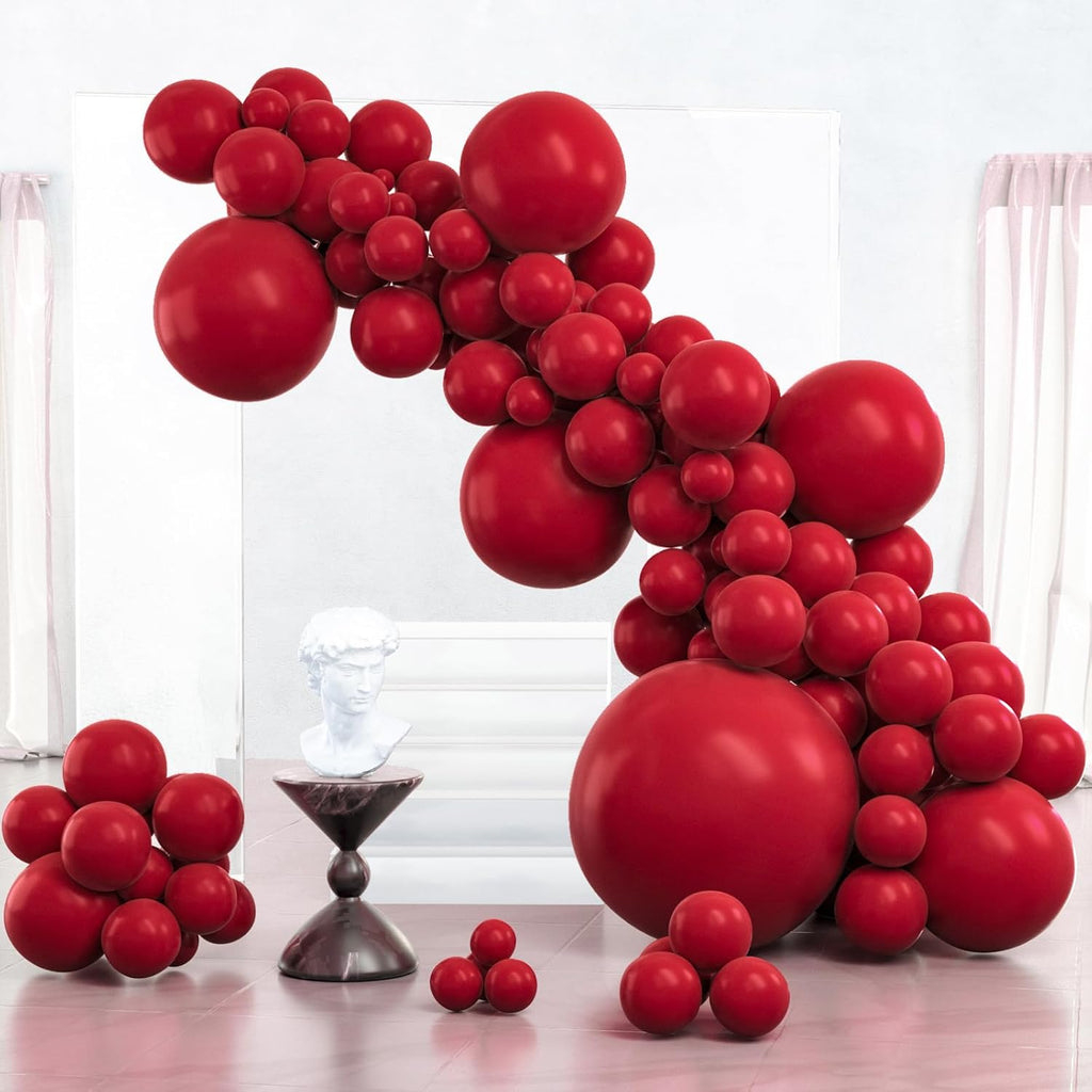 PartyWoo Maroon Balloon Arch Kit - 127 Pcs in Various Sizes for Graduation, Valentine's Day & Weddings