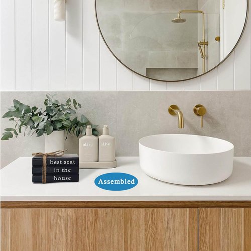 Farmhouse Bathroom Decor | Rustic Wooden Decorative Books - Funny Accent for Guest Restroom