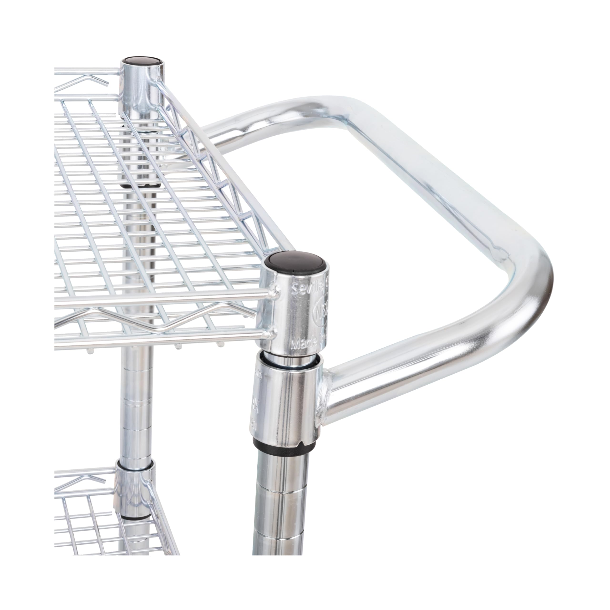Seville Classics UltraDurable NSF Commercial Heavy Duty Metal Rolling Utility Cart, w/ Steel Shelves, Handle Bar for Restaurant, Garage, Warehouse, Kitchen, Office, Top Shelf (36"W x 18"D)