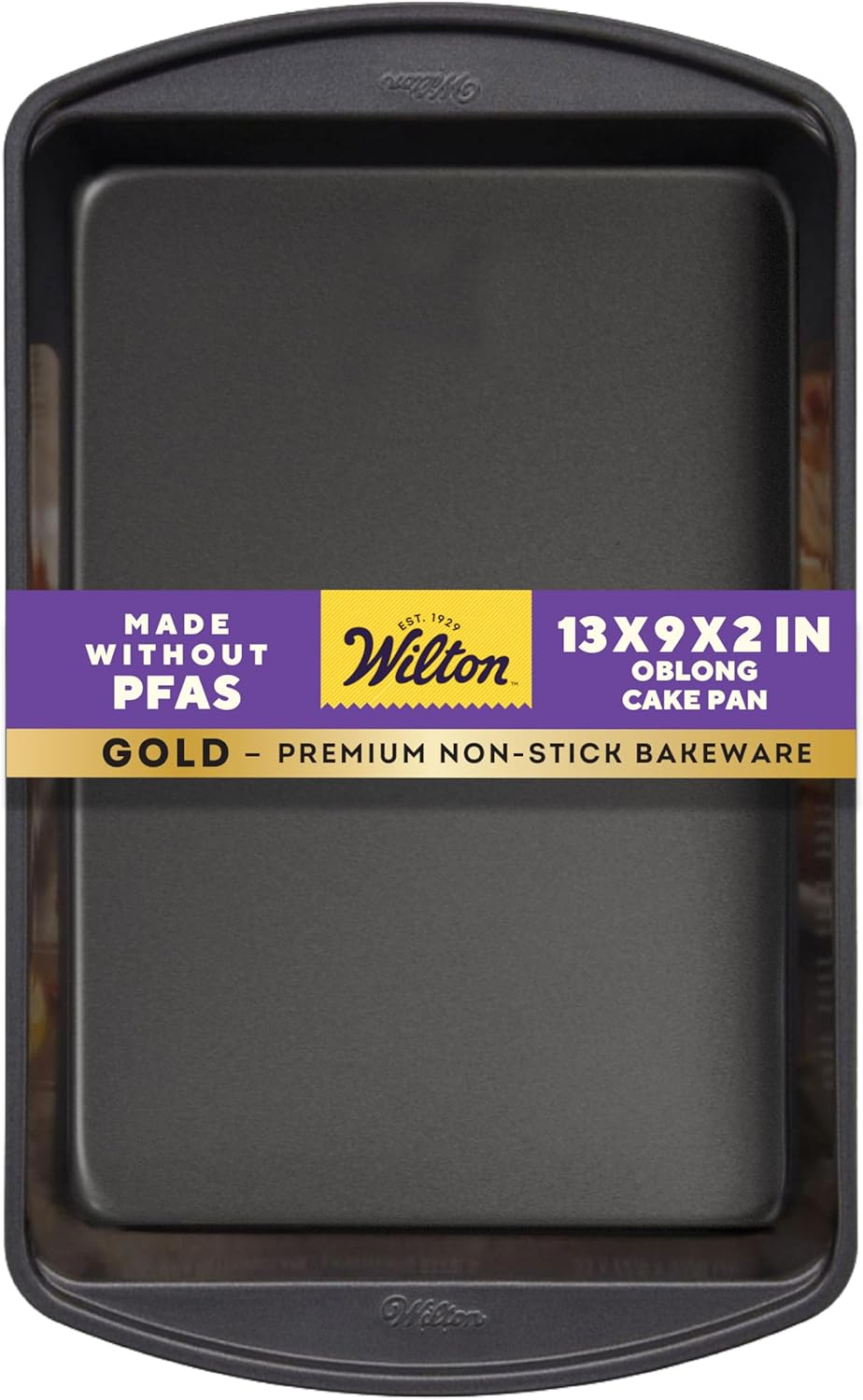 Wilton Gold Non-Stick Baking Pan - 13 x 9 Inch Oblong Roasting Pan | Cold-Rolled Steel, PFAS-Free