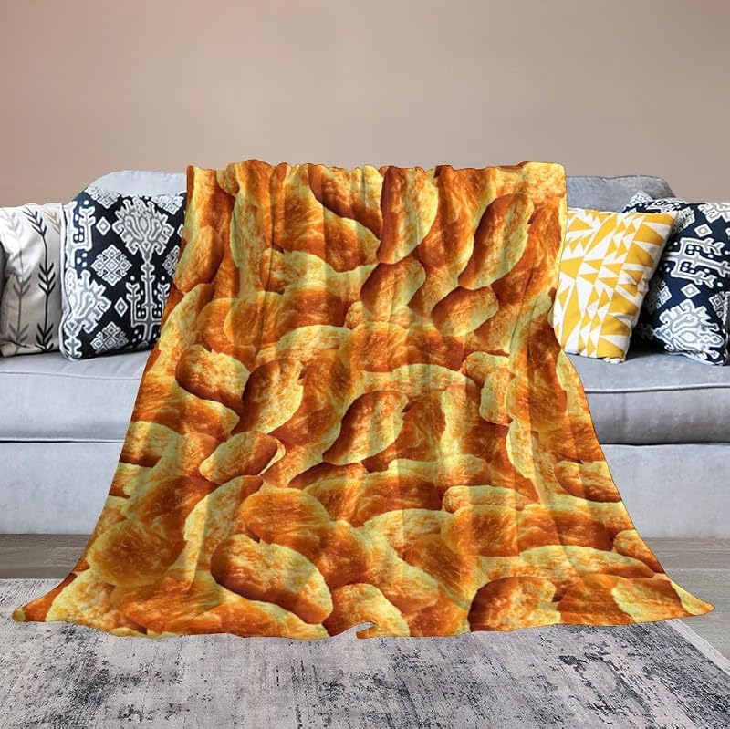 Chicken Nuggets Fleece Throw Blanket - Soft Plush 40" x 50" Blanket