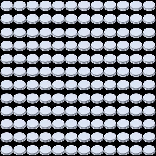 Patelai 144 Pieces 38 mm White Growler Caps Lids, Tinplate Metal Screw Caps with White Filling Glue Fits for Most 1/2 and 1 Gallon Jugs