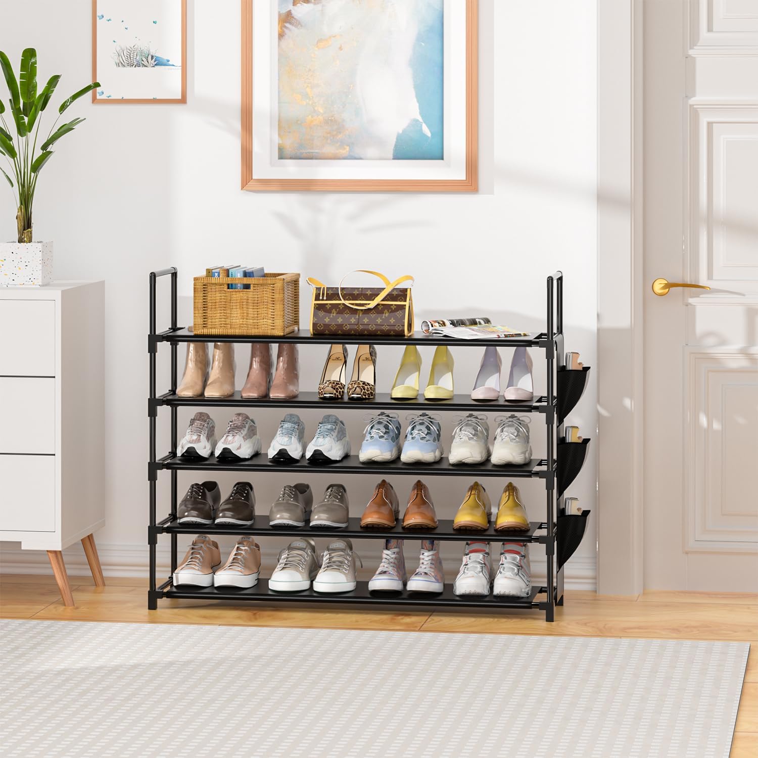 OYREL 5-Tier Shoe Organizer Rack - Space-Saving Shoe Holder for Closet & Entryway | Large Capacity 20-25 Pairs