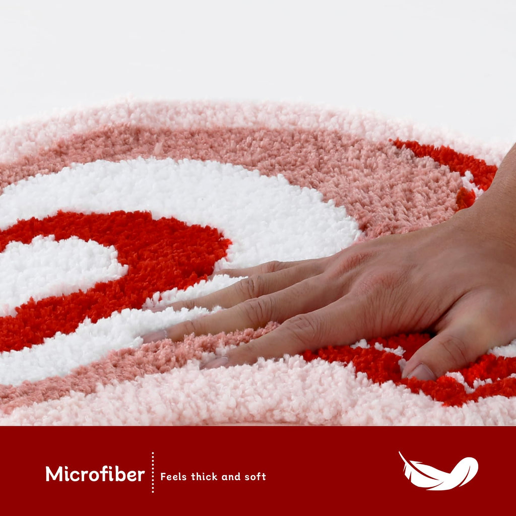 Moutina Love Heart Bathroom Rug 18x36 Inch, Soft and Absorbent Tufted Valentine's Day Bath Mat Non Slip Washable, Valentines Bathroom Decor Rug Holiday Decorations