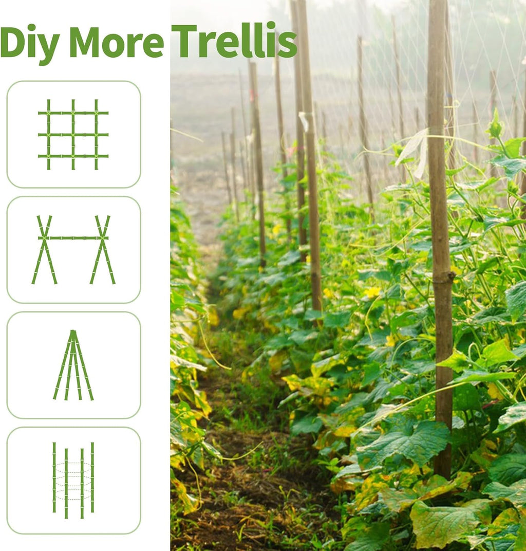 Bamboo Plant Stakes by [Brand Name] - 4FT Natural Bamboo Garden Stakes | 25Pcs for Tomatoes, Beans & Climbing Plants