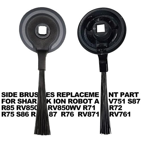 Eiarrnp Replacement Side Brushes, 4 Pack Side Brushes Replacement Part for Shark ION Robot AV751 S87 R85 RV850 R750 Series Suit, Black