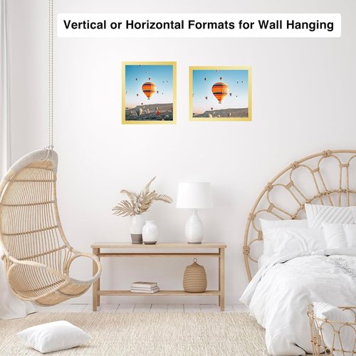 JCJMY Gold 10x12 Picture Frame - Wall Hanging & Mounting Options with Shatter-Resistant Plexiglass