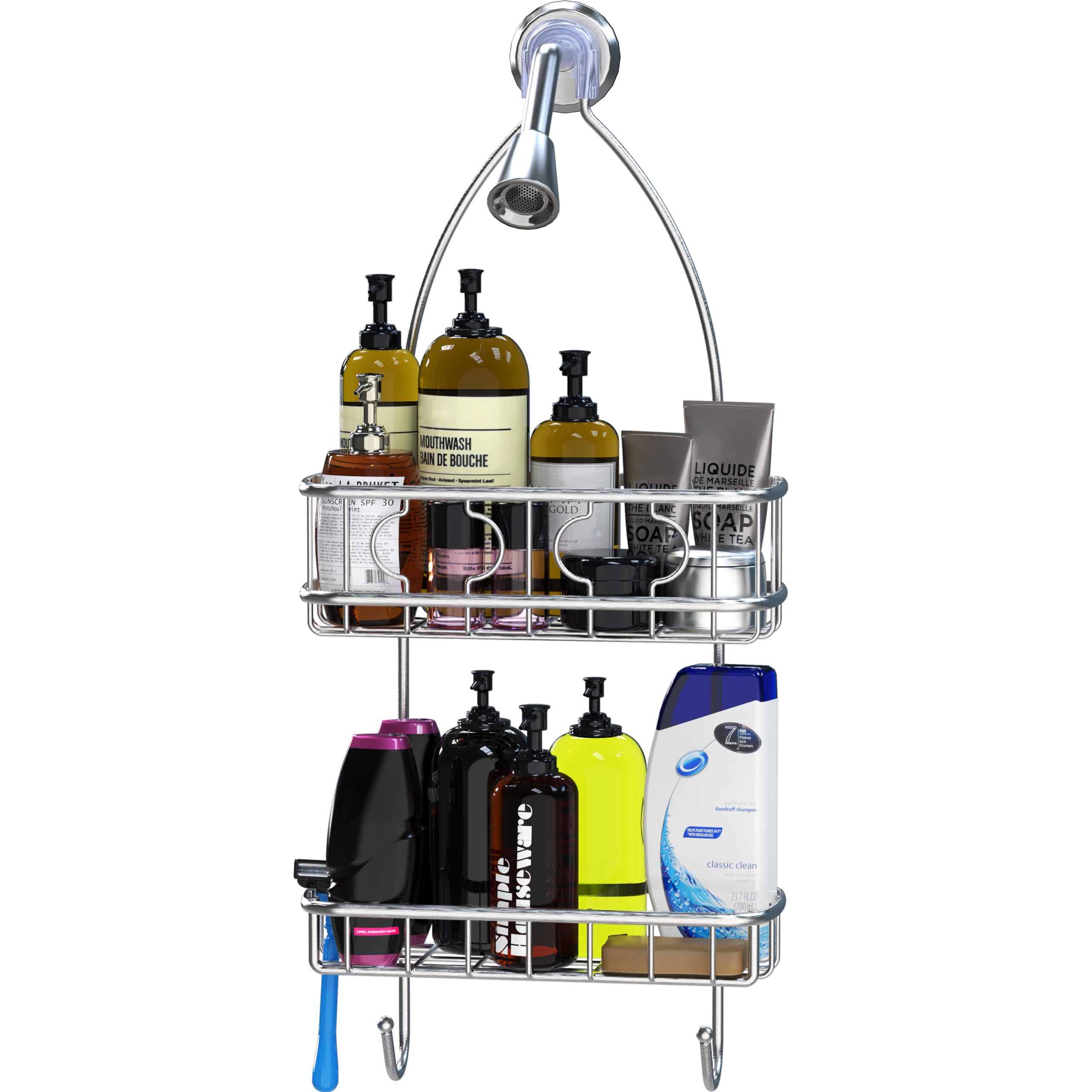 Simple Houseware Stainless Steel Bathroom Hanging Shower Head Caddy Organizer (24 x 10.2 x 4.25 inches)