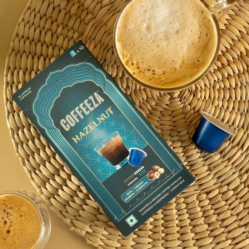 Coffeeza Espresso Coffee Pods - Hazelnut Flavor, Medium Roast, Compatible with Nespresso Machines | 30 Single Serve Pods