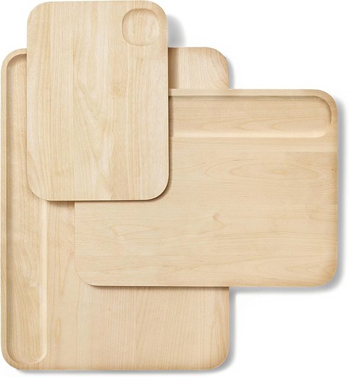 Caraway 4-Piece Double-Sided Wood Cutting Board Set | FSC-Certified Birch Wood, Mineral Oil Finish, 3 Sizes