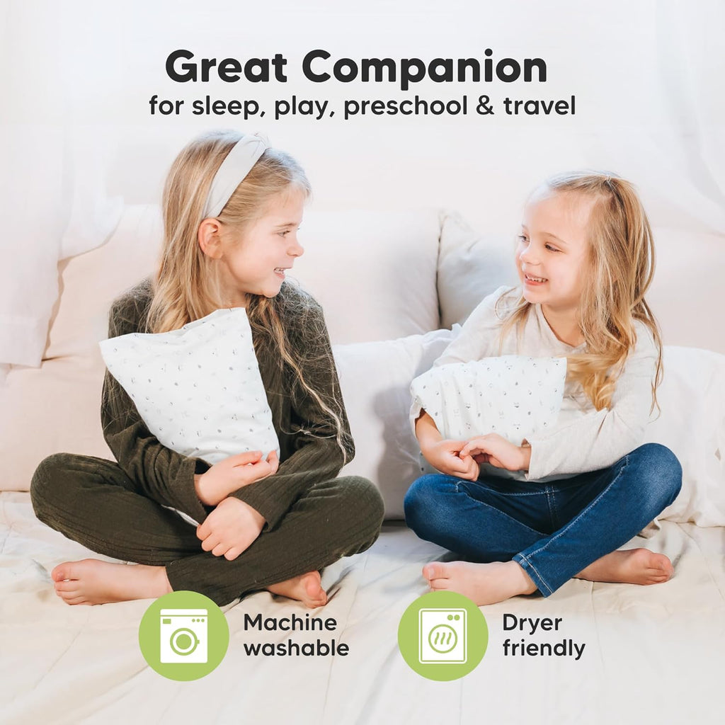 My Little Dreamy Mini Toddler Pillow - Soft Organic Cotton Travel Pillow with Case | 9x13 for Kids 2-4 Years