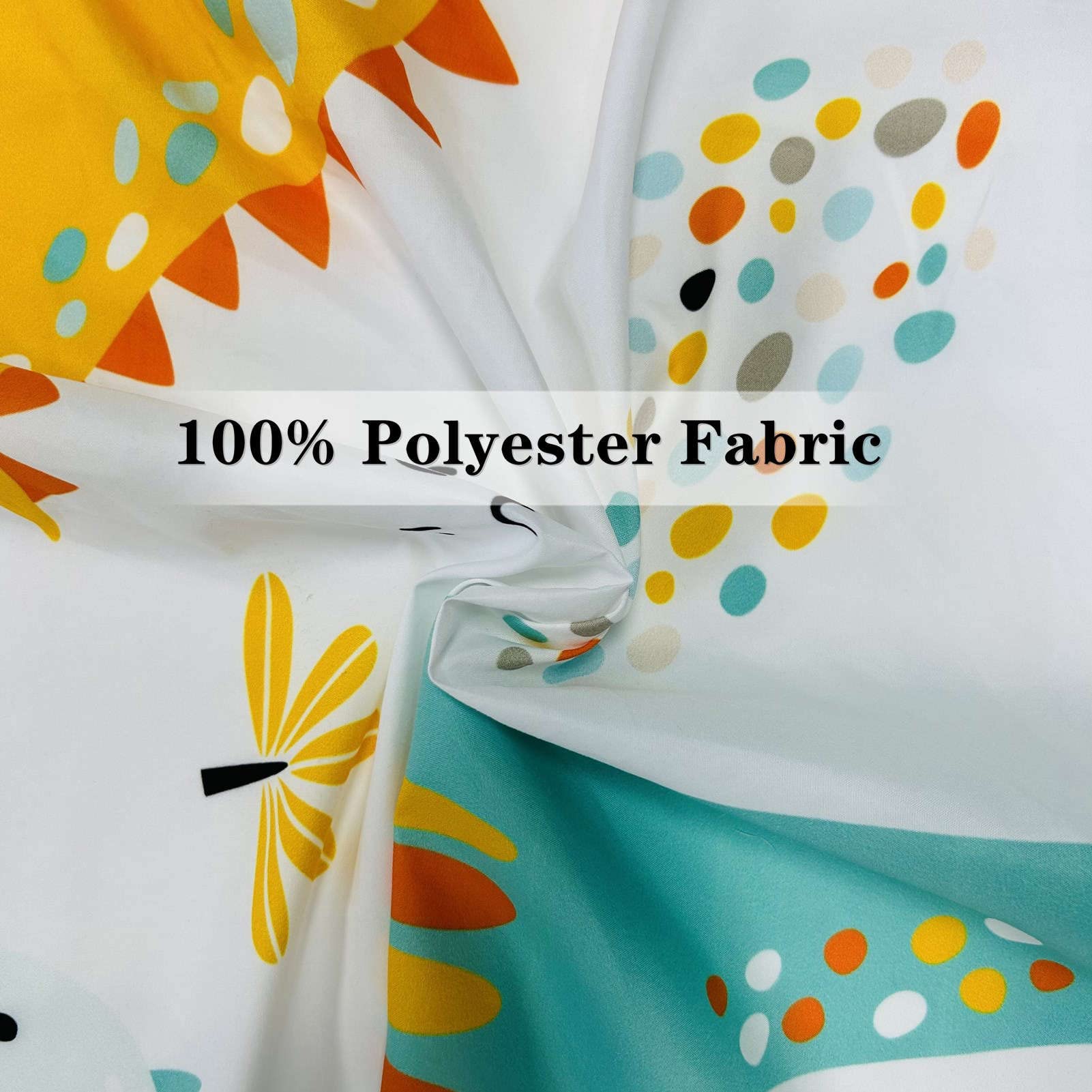 YUANZU Dinosaur Curtains Rod Pocket Kids Boys Girls Simple Childish Cute Dino Animals Print Pattern Window Drapes for Nursery Baby Bedroom Playroom W42 x L63 Inch 2 Panels