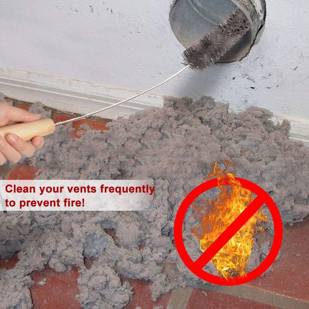 Sealegend Dryer Vent Cleaner Kit - 2 Pieces Flexible Lint Brush & Vacuum Hose Attachment