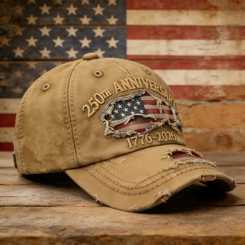 250 Anniversary USA Hat - Ripped Denim Baseball Cap for Men & Women | Limited Edition Merchandise