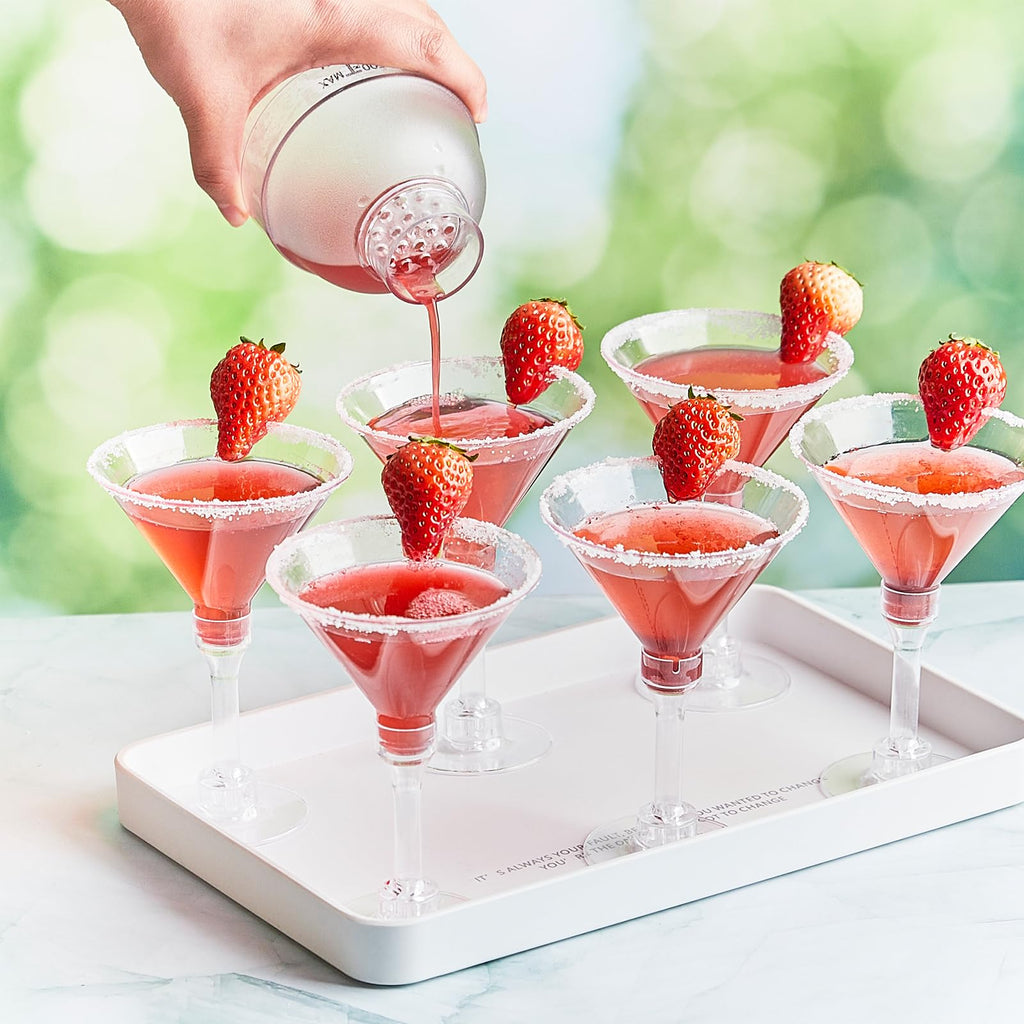 Qeirudu 40 Pack Plastic Martini Glasses, 5 oz Disposable Cocktail Glasses for Mother's Day, Wedding, Birthday