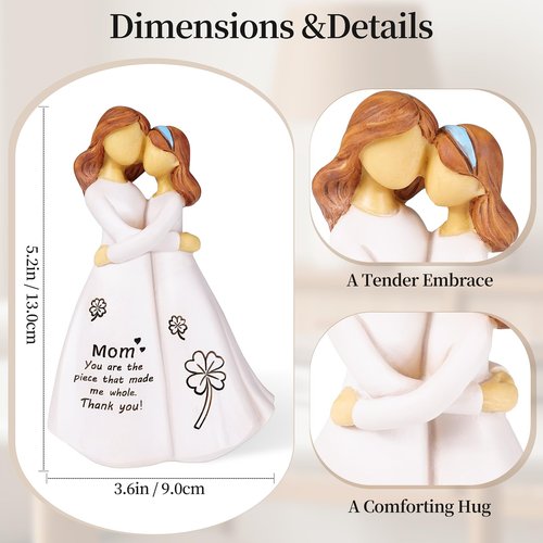 Being in Bloom Mom Birthday Gifts: 5.2” Mother and Daughter Resin Figurine - Sentimental Gift for Mom from Daughter - Mother’s Day and Christmas Keepsake