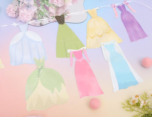 Princess Party Bunting Banner - Princess First Birthday Party Banner,Dress Banner Birthday Decoration, Girl's 1st Party Supplies (banner)