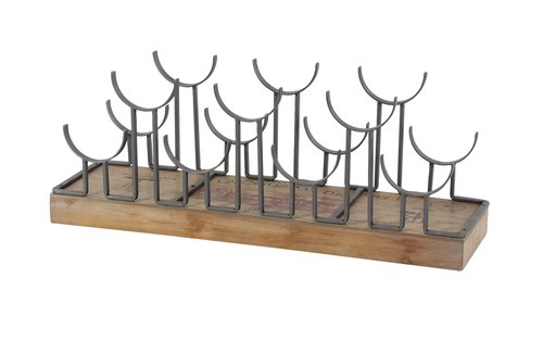 Deco 79 Industrial Metal Rectangle Wine Rack, 26" x 7" x 10", Brown
