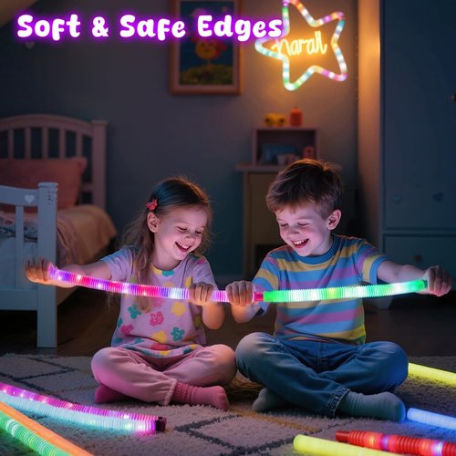 LovesTown 24PCS Glow Sticks - Light Up Party Favor Supplies for Kids | Neon Necklaces & Bracelets