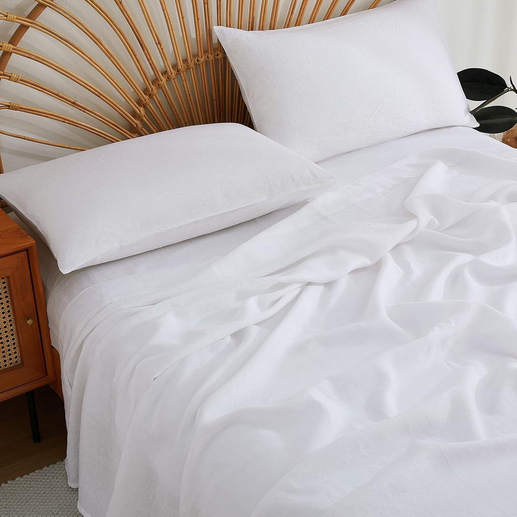 Skiennix 100% French Linen Pillowcase Set - Soft, Breathable Envelope Closure for Luxury Comfort | Ideal Gift for Mother's Day