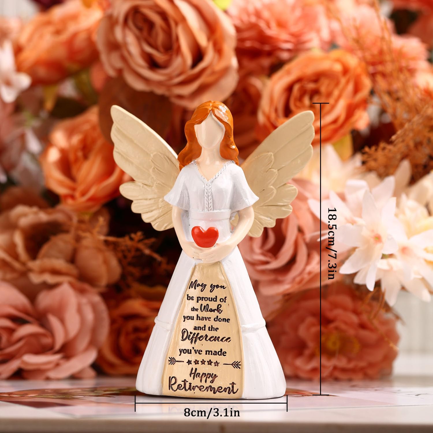 Regine Switzerland Retirement Angel Figurine - Handcrafted 8" Gift for Women | Perfect Retirement Party Decor