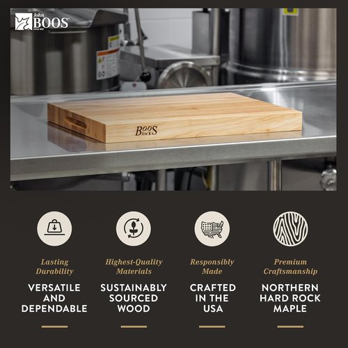 John Boos - Reversible Maple Wood Cutting Board | 20" x 15" x 1.75" - Commercial Quality