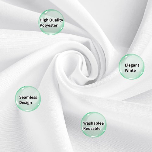Lumaycens 10 Pack Round Table Cloths White Round Tablecloth 120 Inch Washable Polyester Fabric Bulk Linen Tablecloths Table Cover for Parties Wedding Banquet Buffet Dinning
